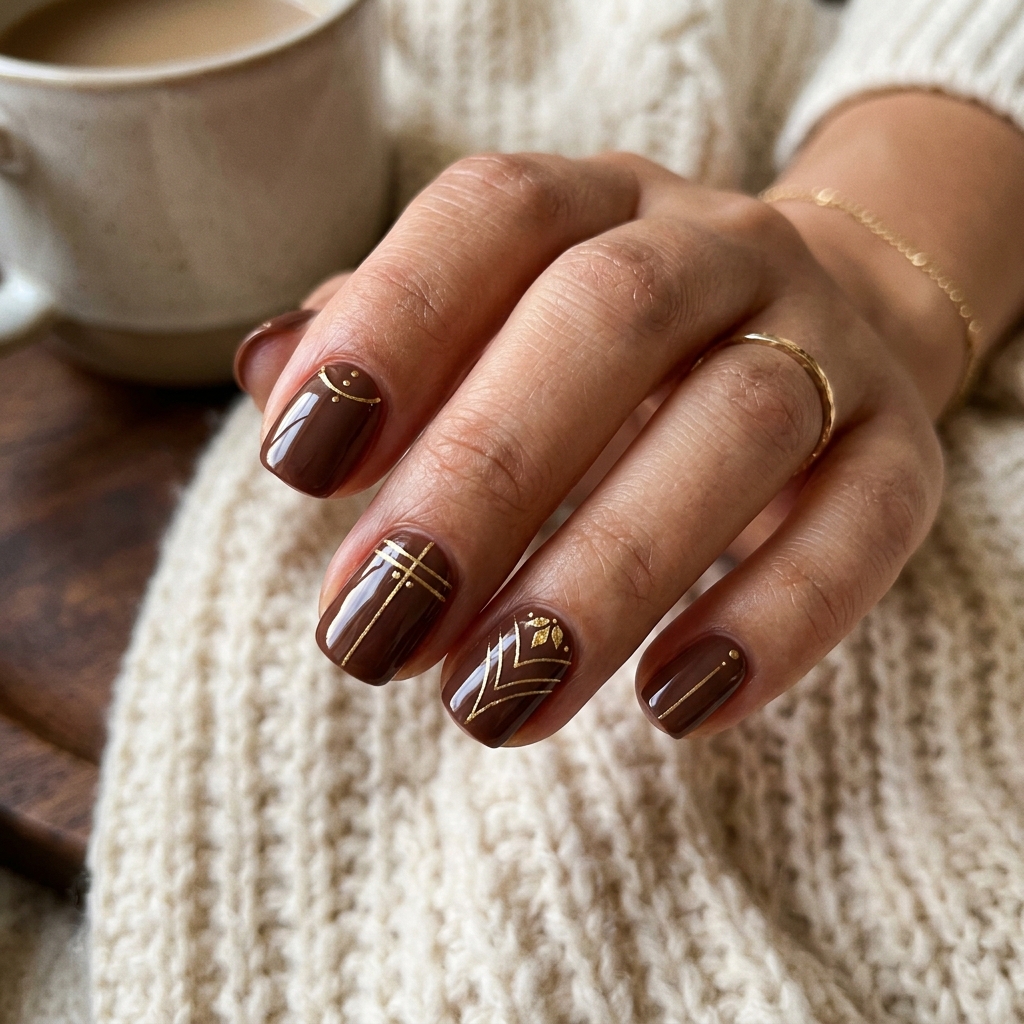 Cocoa and gold nails 202607121857