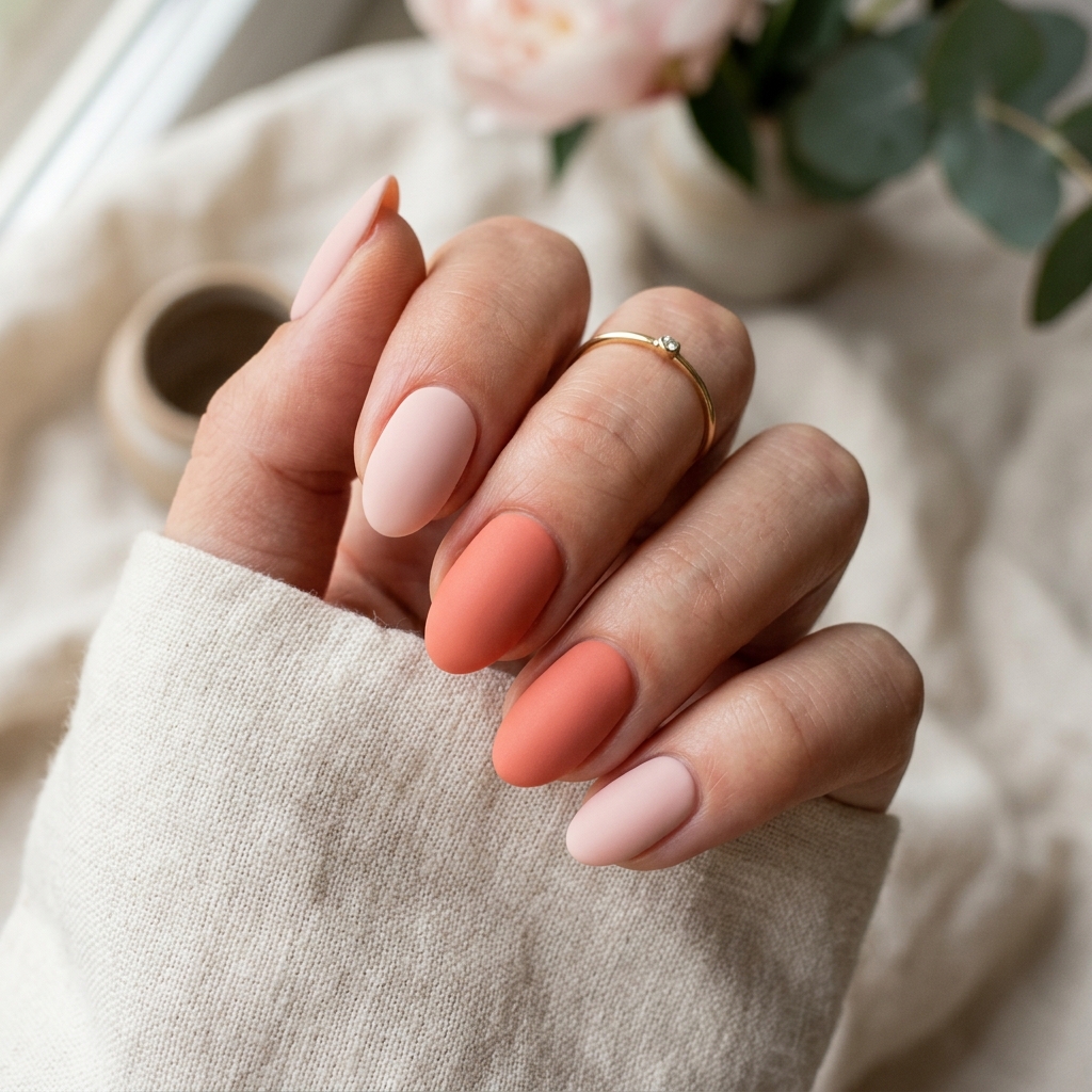 30 Pink and Orange Nails Ideas 3 Coral and Blush Nail Ideas