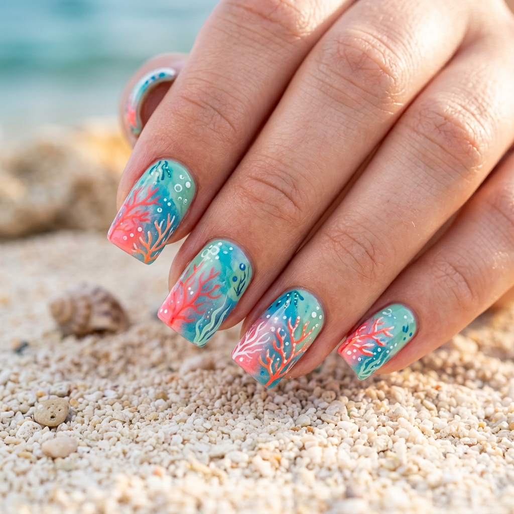Coral Reef June Nails 2026 Ideas
