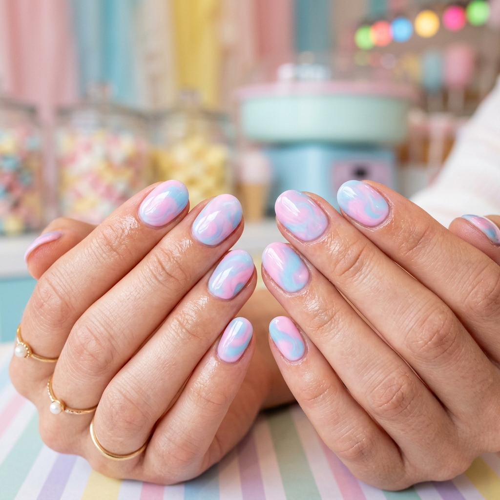 30 Pastel Nails Ideas 16 Cotton Candy Nails Idea