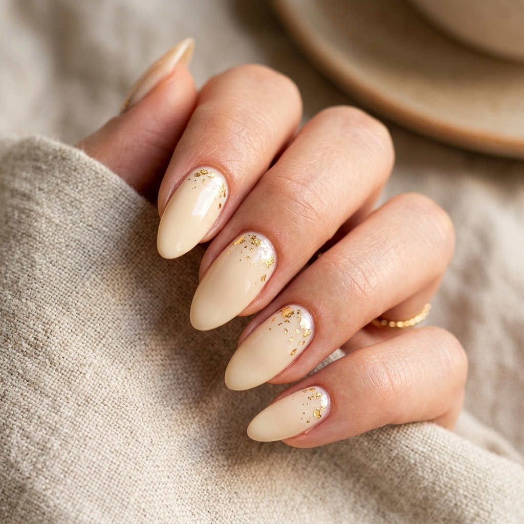 30 Simple Almond Nails Ideas That Never Go Out of Style 17 Cream Simple Almond Nails Idea
