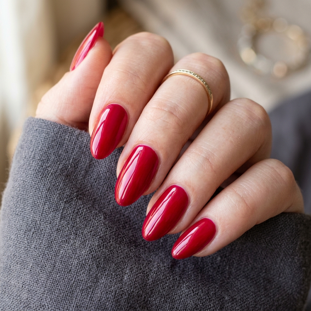 From Wine to Wine to Burgundy: 30 Dark Red Nails Ideas for Every Vibe 21 Crimson nails high gloss 202607122019