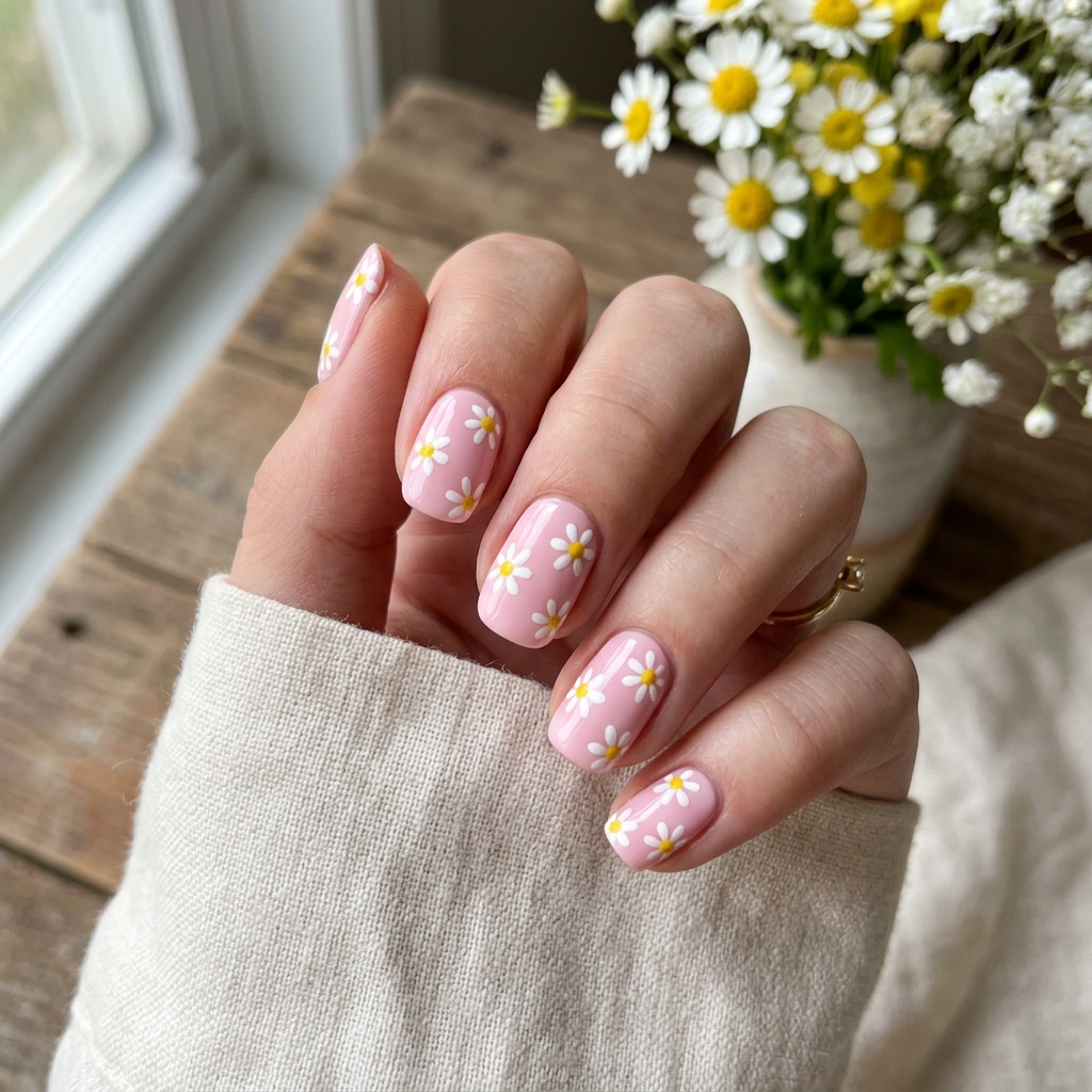 30 April Nails Ideas to Brighten Up Your Spring Look 20 Daisy Nail Art Ideas