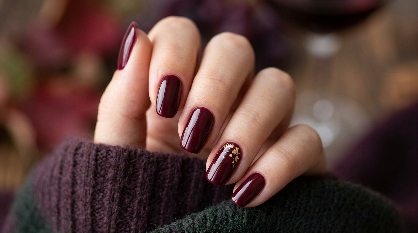 dark red nails