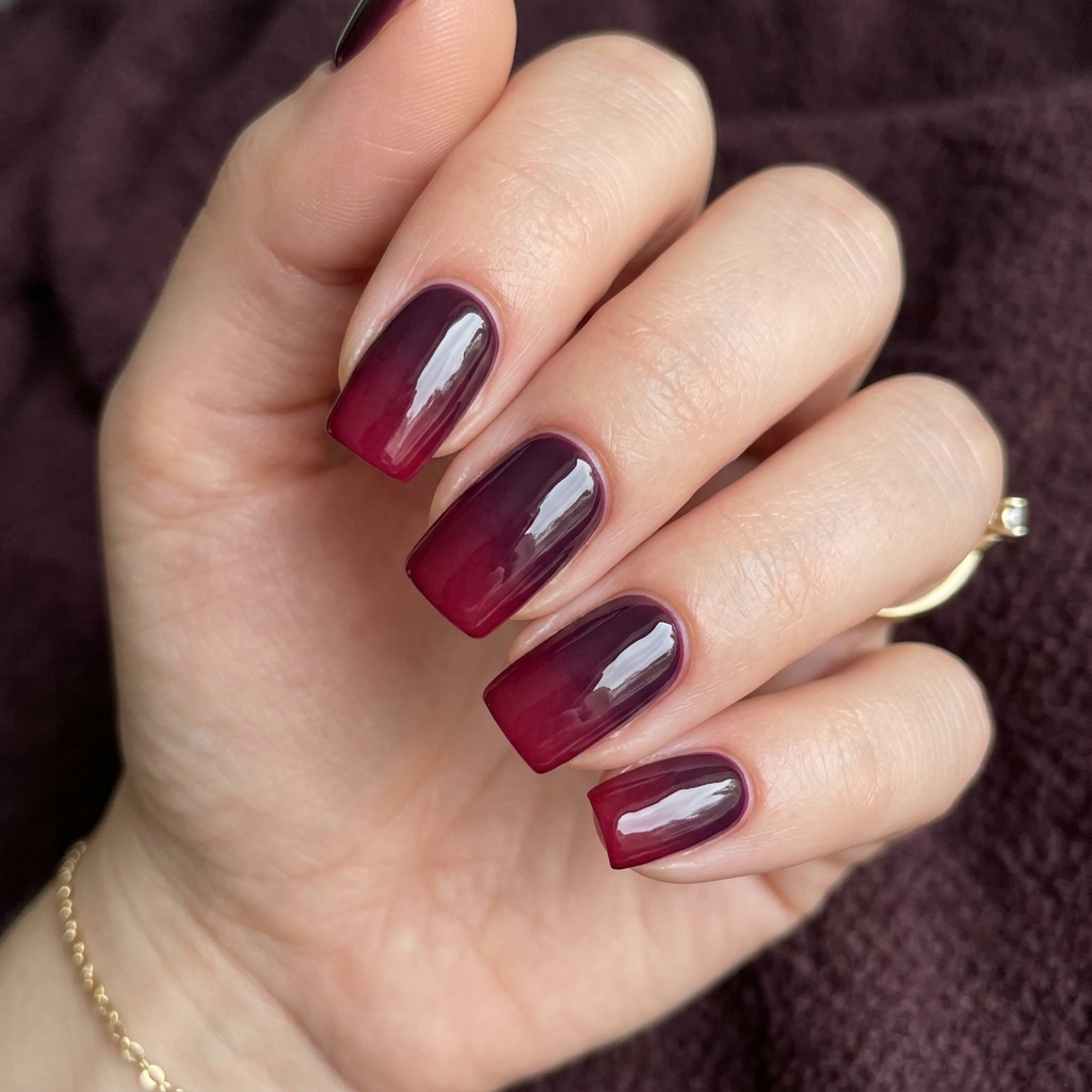 Deep Berry Ombre Nails 202607121854