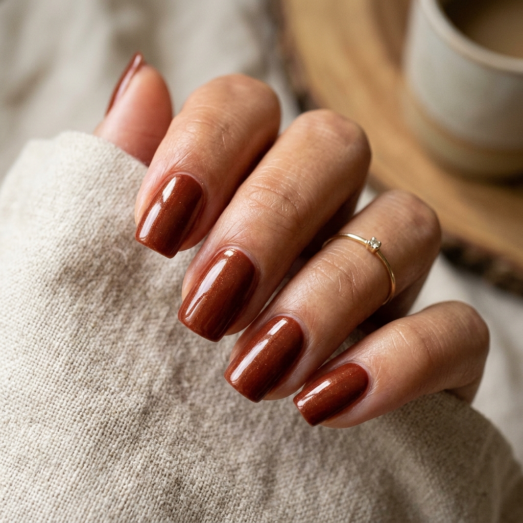 Deep Sienna Nails glossy finish 202607121858