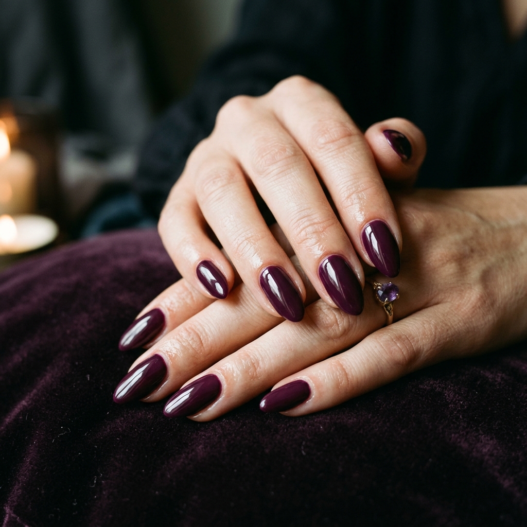 30 November Nails Inspo: Thanksgiving Ready Manicures You'll Love 13 Deep Plum November Nails Ideas