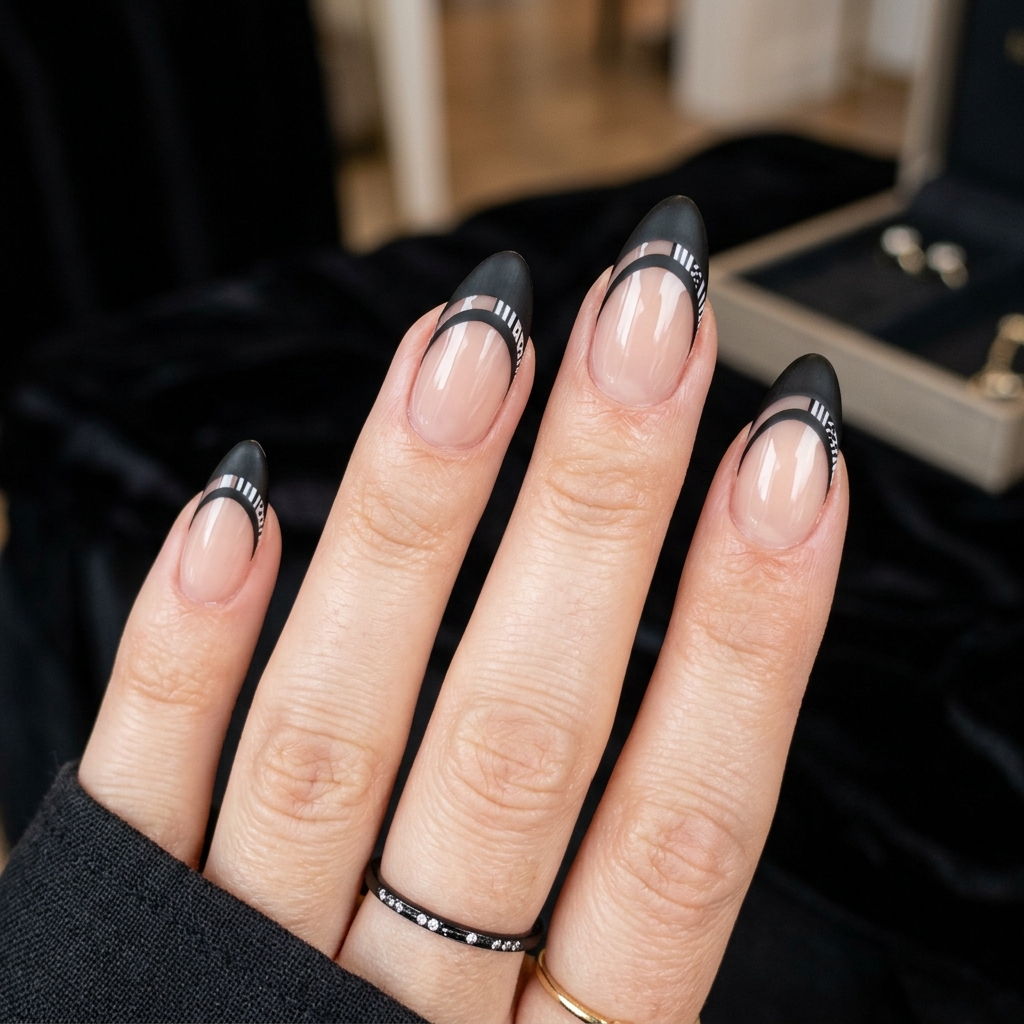 30 Black French Tip Nails 2026: The Coolest Way to Wear French Tips 7 Double Black French Tip Nails Ideas