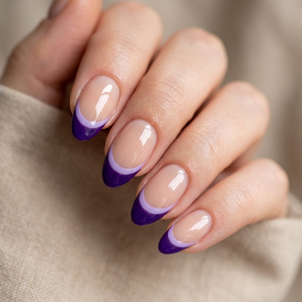30 Purple French Tip Nails Ideas You'll Want to Save Now 15 Double French Tip Purple Nails Ideas