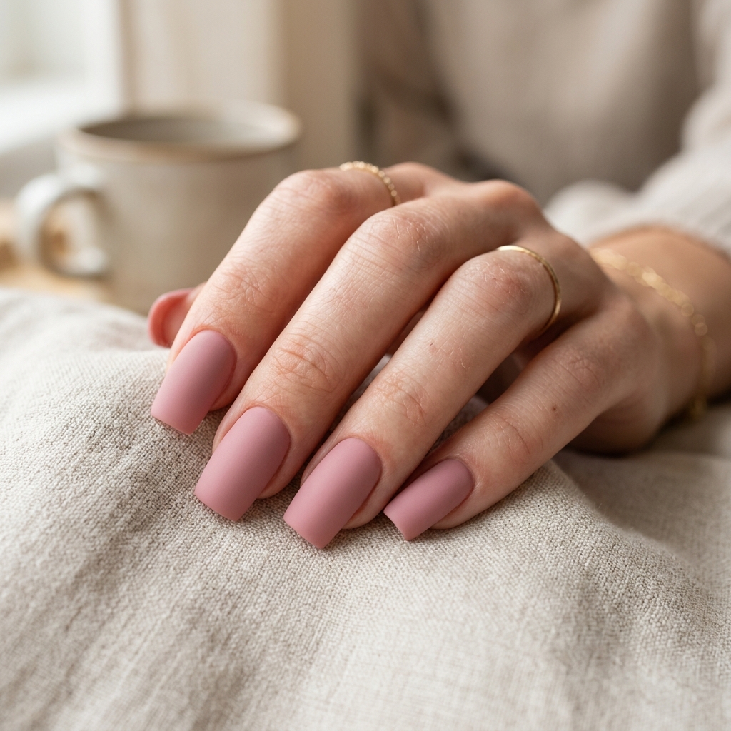 30 Pink Acrylic Nails Ideas 13 Dusty pink acrylic nails Idea