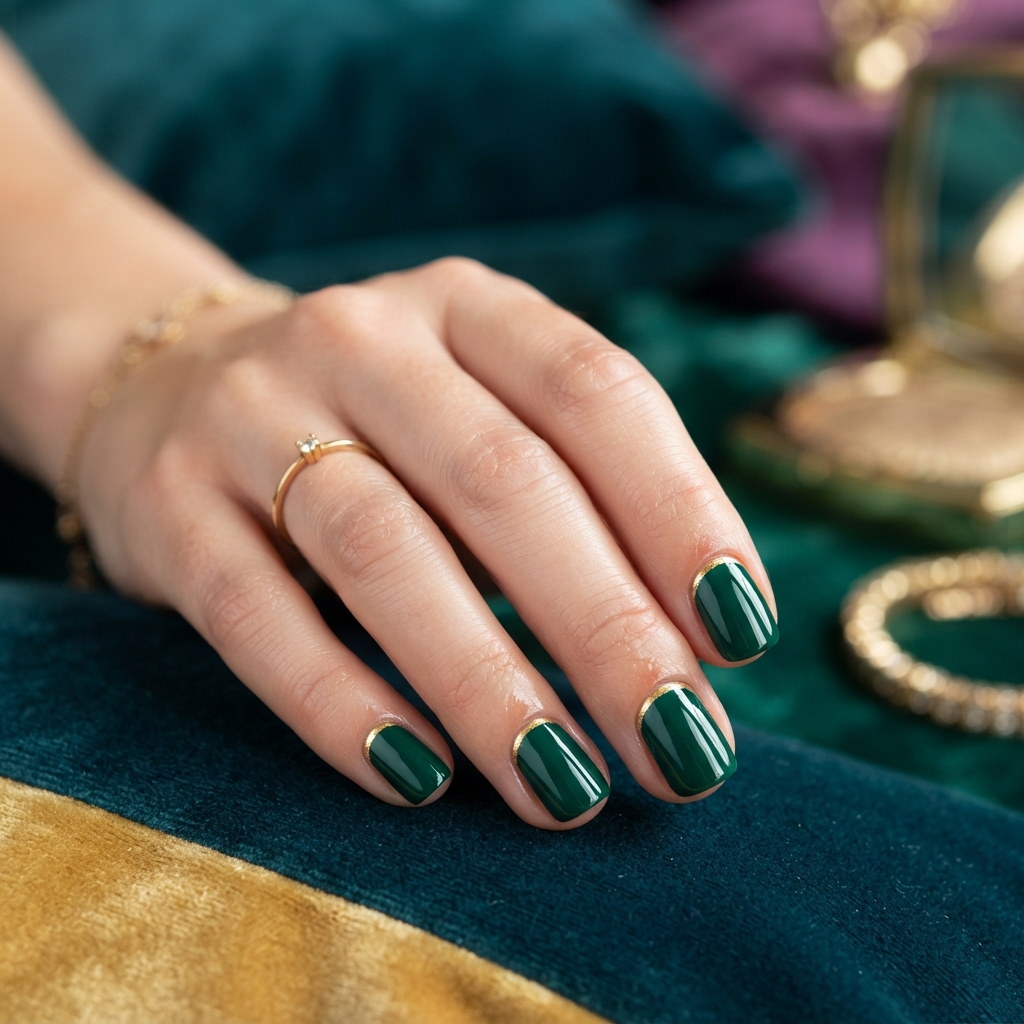 December Nails: 30 Creative Ideas to Try This Holiday Season 26 Emerald and Gold Nail Ideas