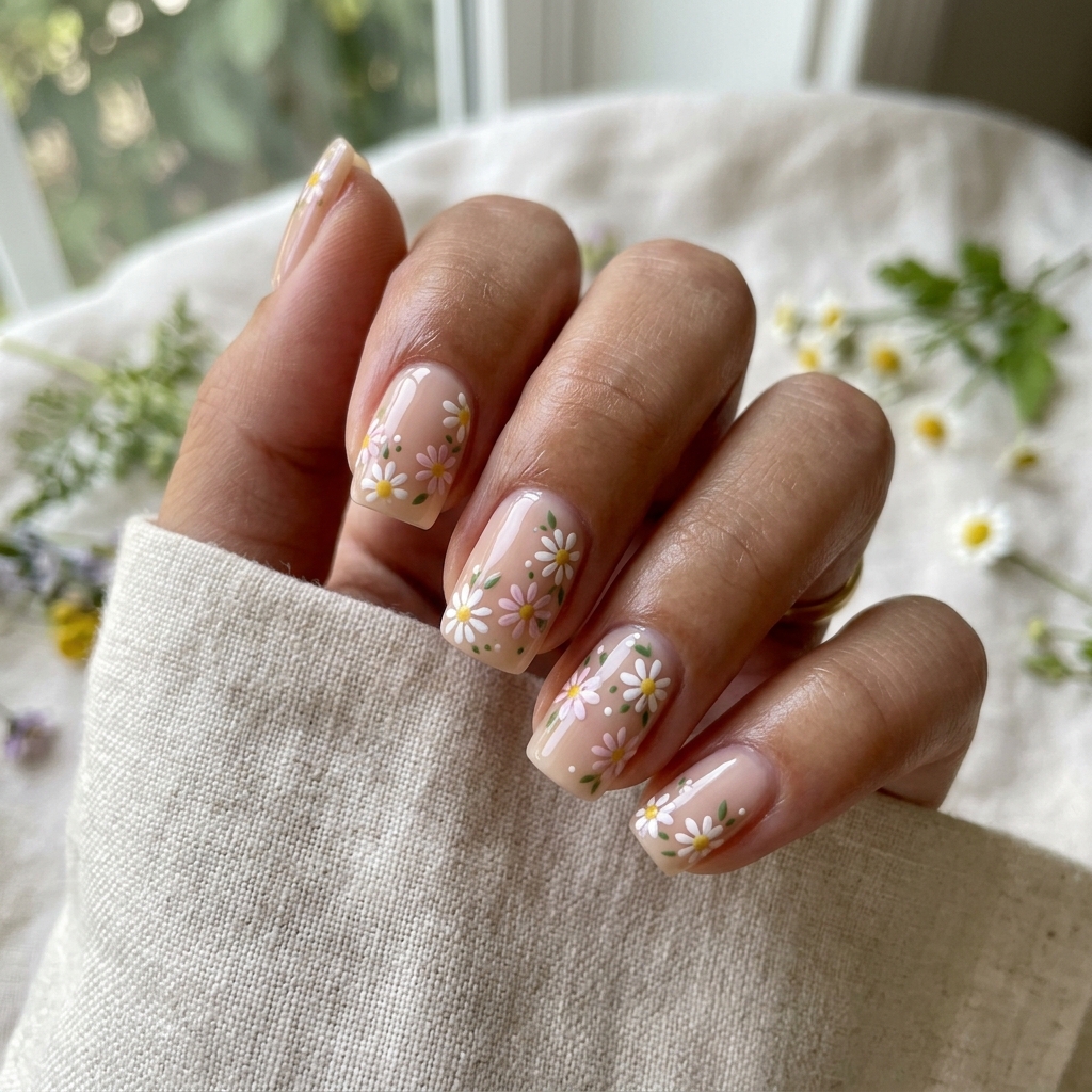 30 Simple Nail Art Ideas to Spark Your Creativity 5 Floral Simple Nail Art Ideas