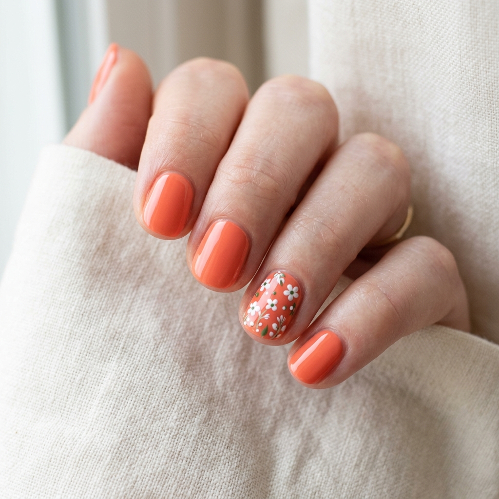 Simple Floral Summer Nail Ideas