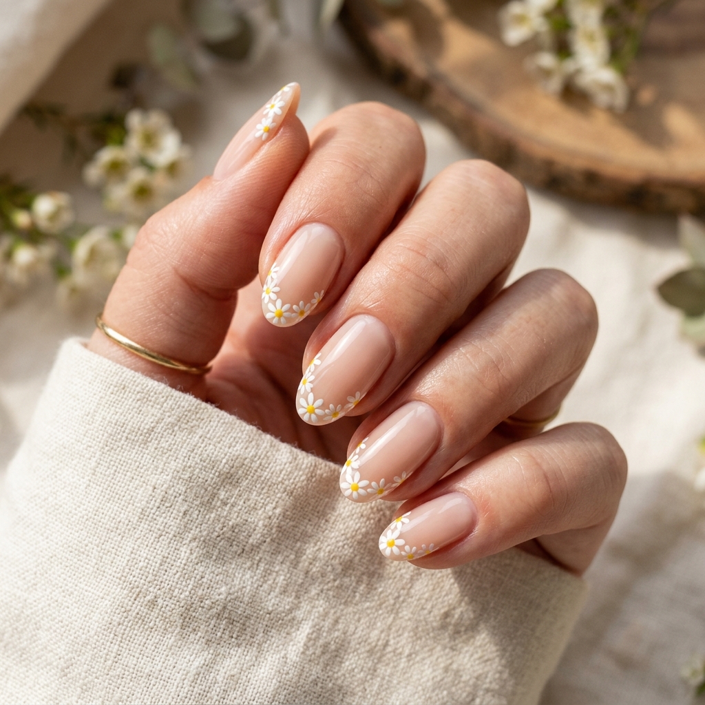 Flower Nails: 30 Stunning Floral Ideas to Inspire Your Next Manicure 21 Flower Nails French Tip Ideas