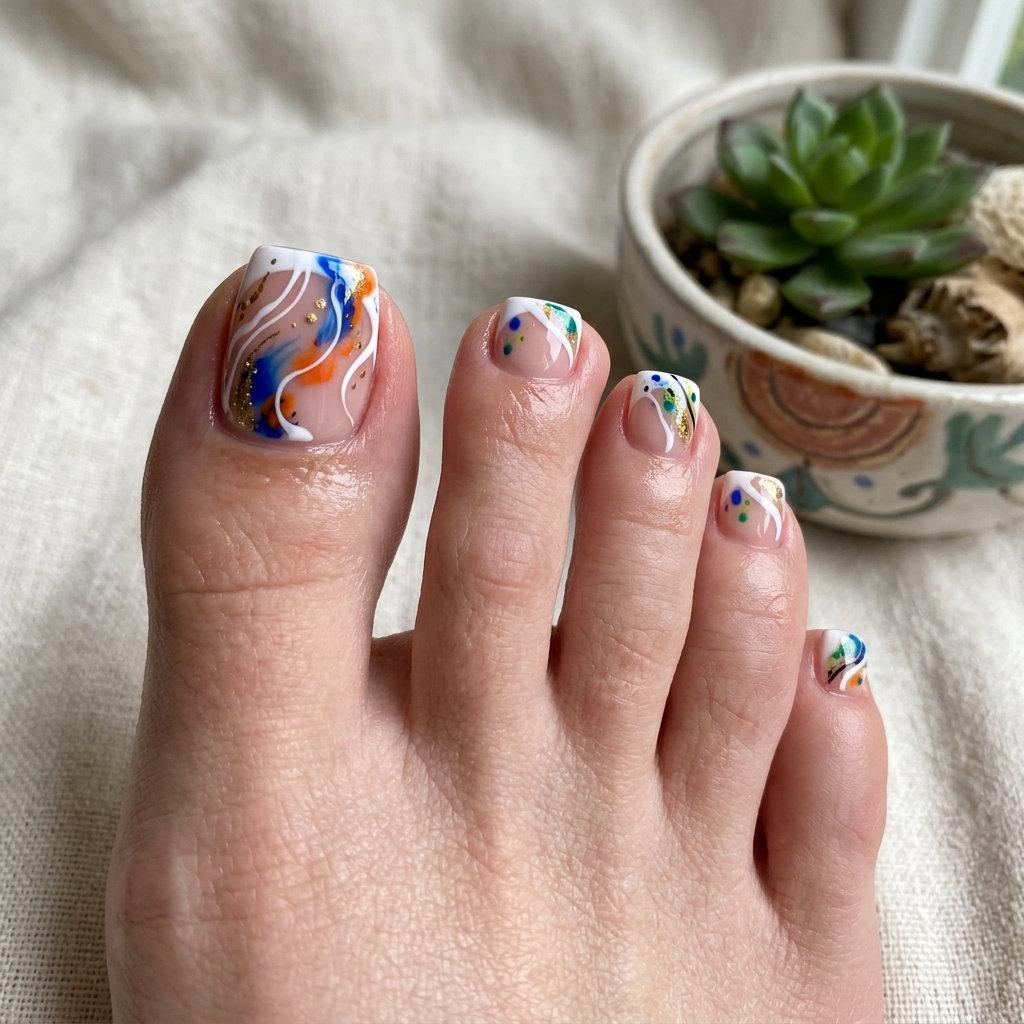 Abstract French Pedicure Ideas