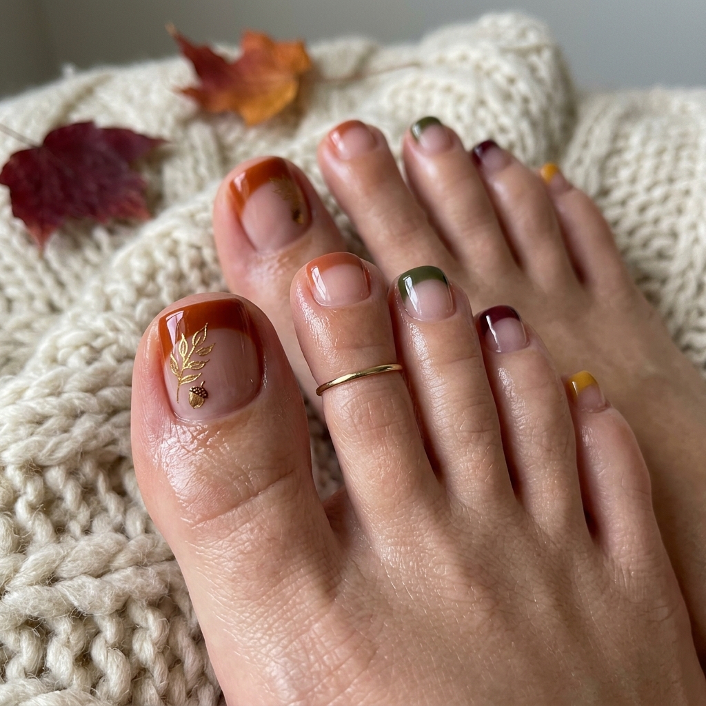 Seasonal French Style Pedicure Ideas