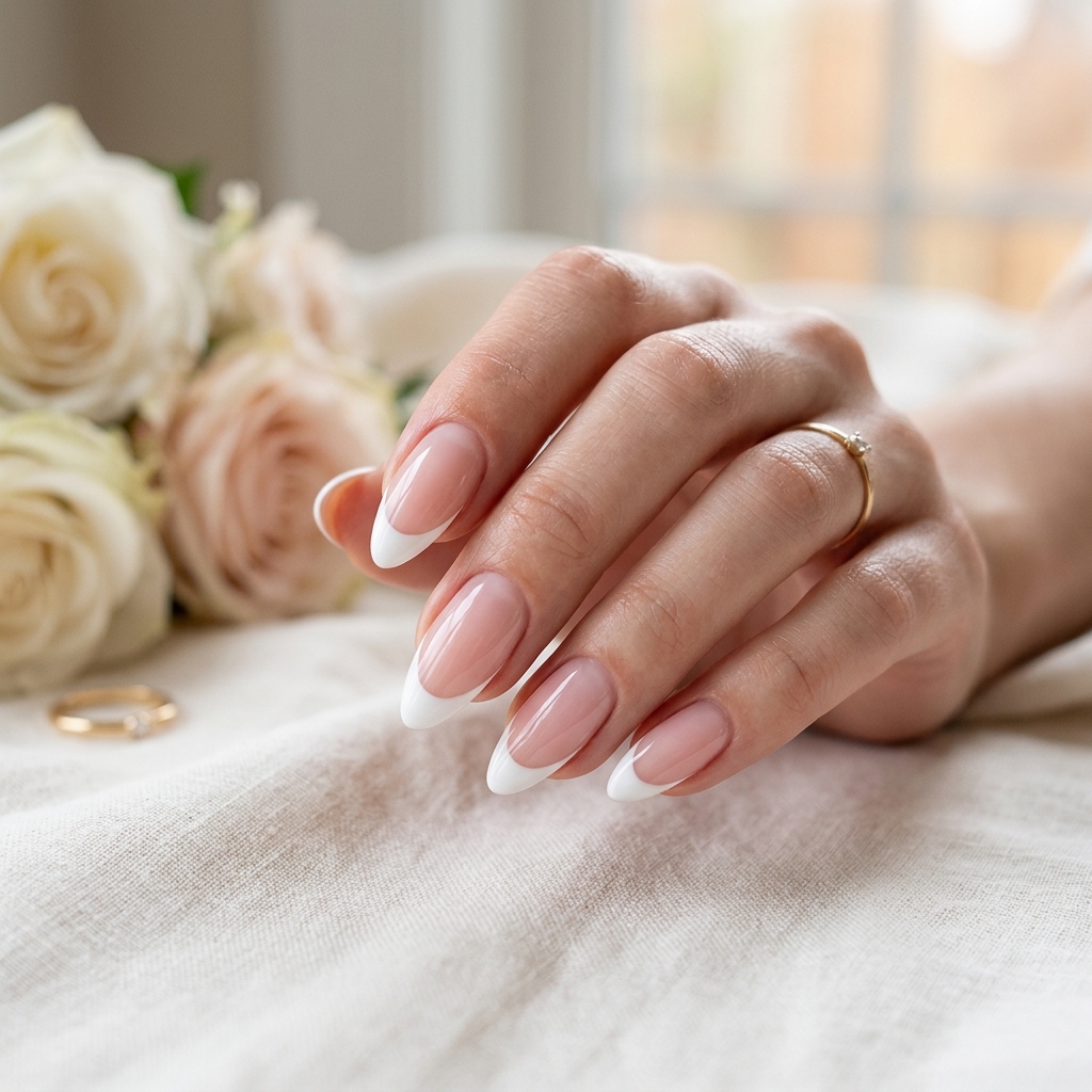 30 Simple Almond Nails Ideas That Never Go Out of Style 7 French Tip Simple Almond Nails Idea