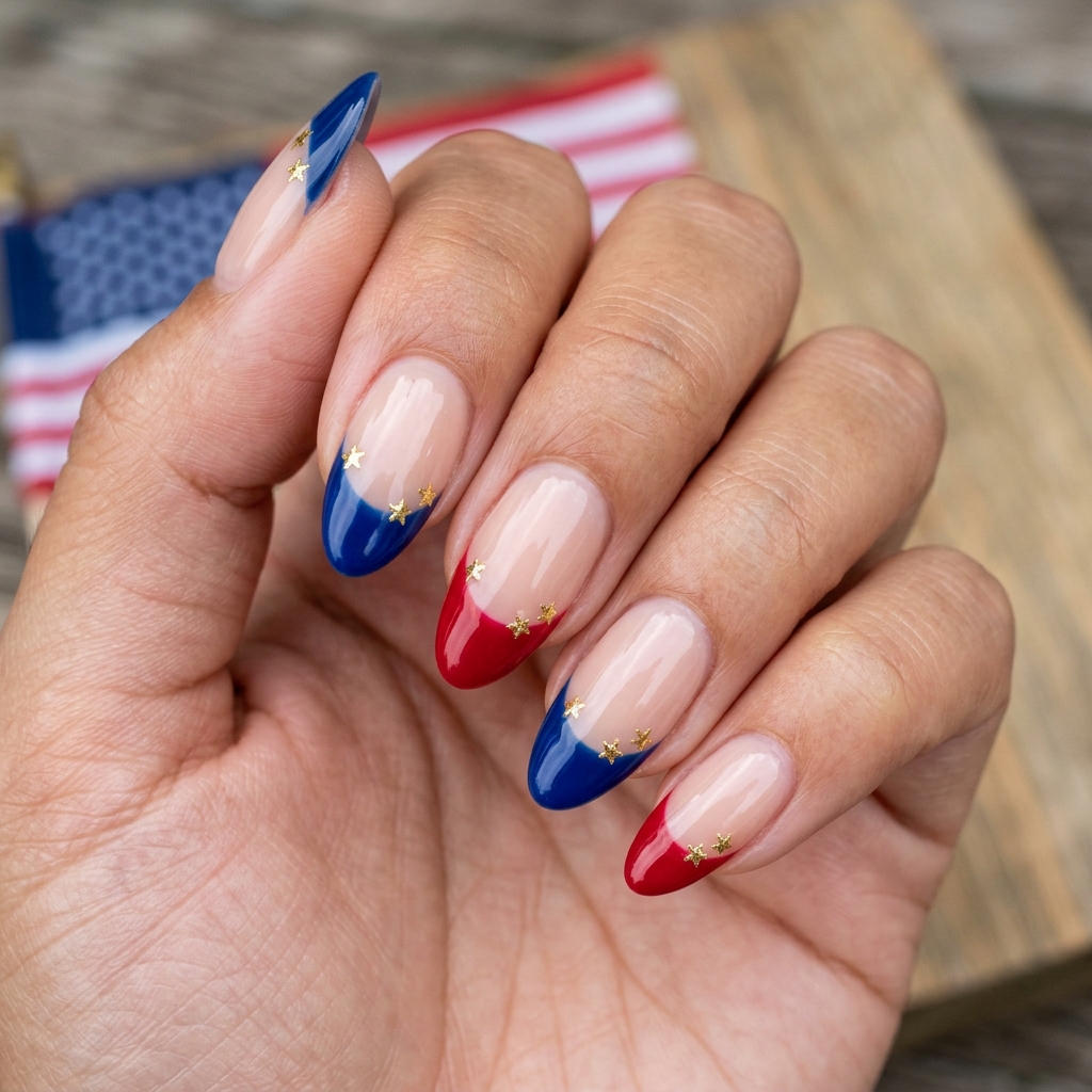 French Tip Patriotic Nails Ideas