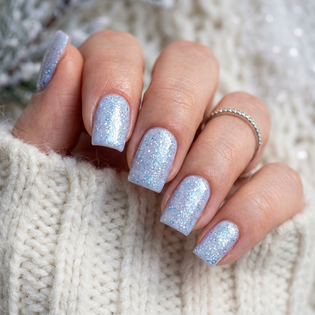 Frosted Winter Nail Idea
