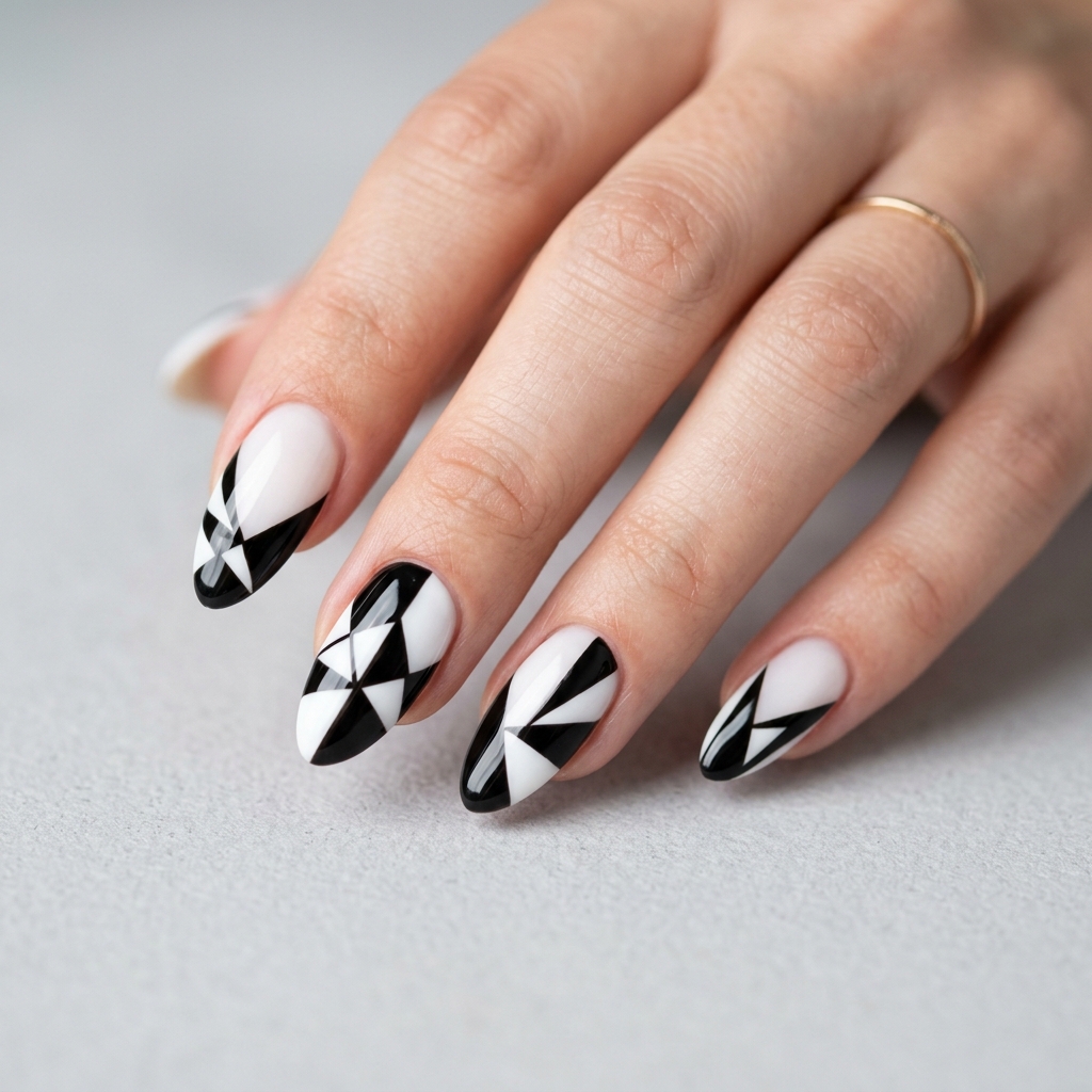 Simple Acrylic Nails Ideas: 30 Creative Looks You'll Love 20 Geometric Simple Acrylic Nail Ideas