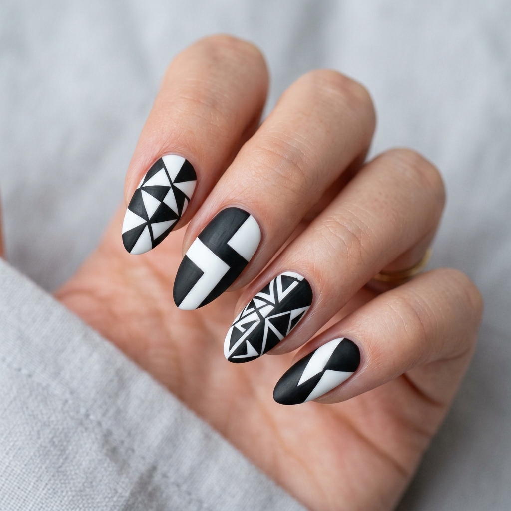 30 Simple Nail Art Ideas to Spark Your Creativity 6 Geometric Nail Art Ideas