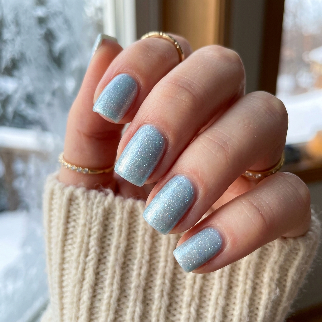 January Nails Ideas: 30 Fresh and Frosty Ways to Start the Year 14 Glacier Blue January Nails Idea