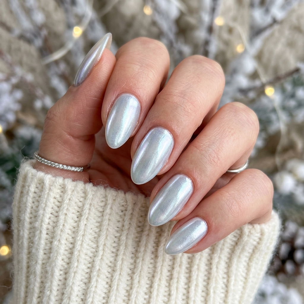 Glazed Winter Nail Idea
