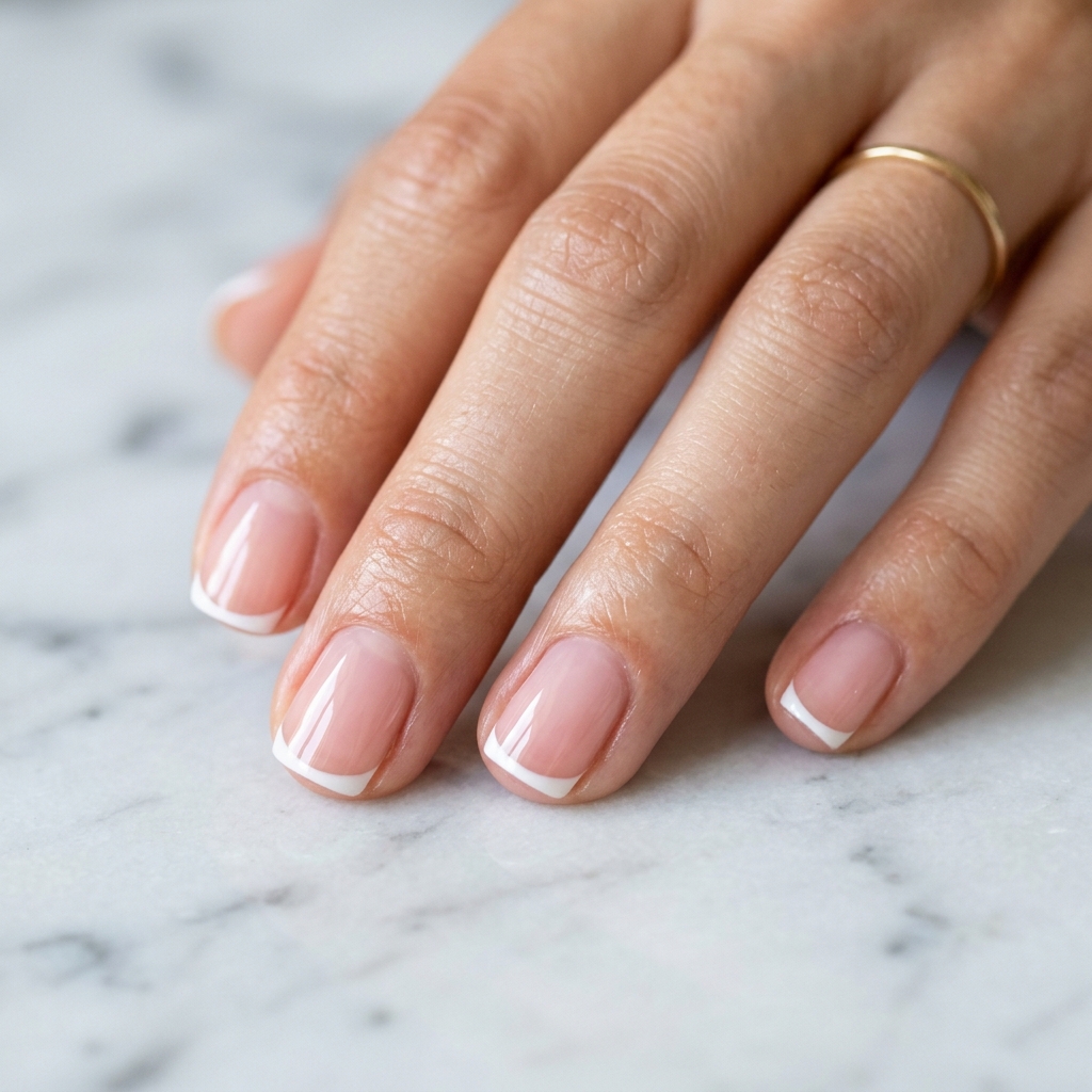 Simple Short Nails Ideas: 30 Creative Looks to Inspire Your Next Manicure 3 Glossy French simple short nails Tip Idea