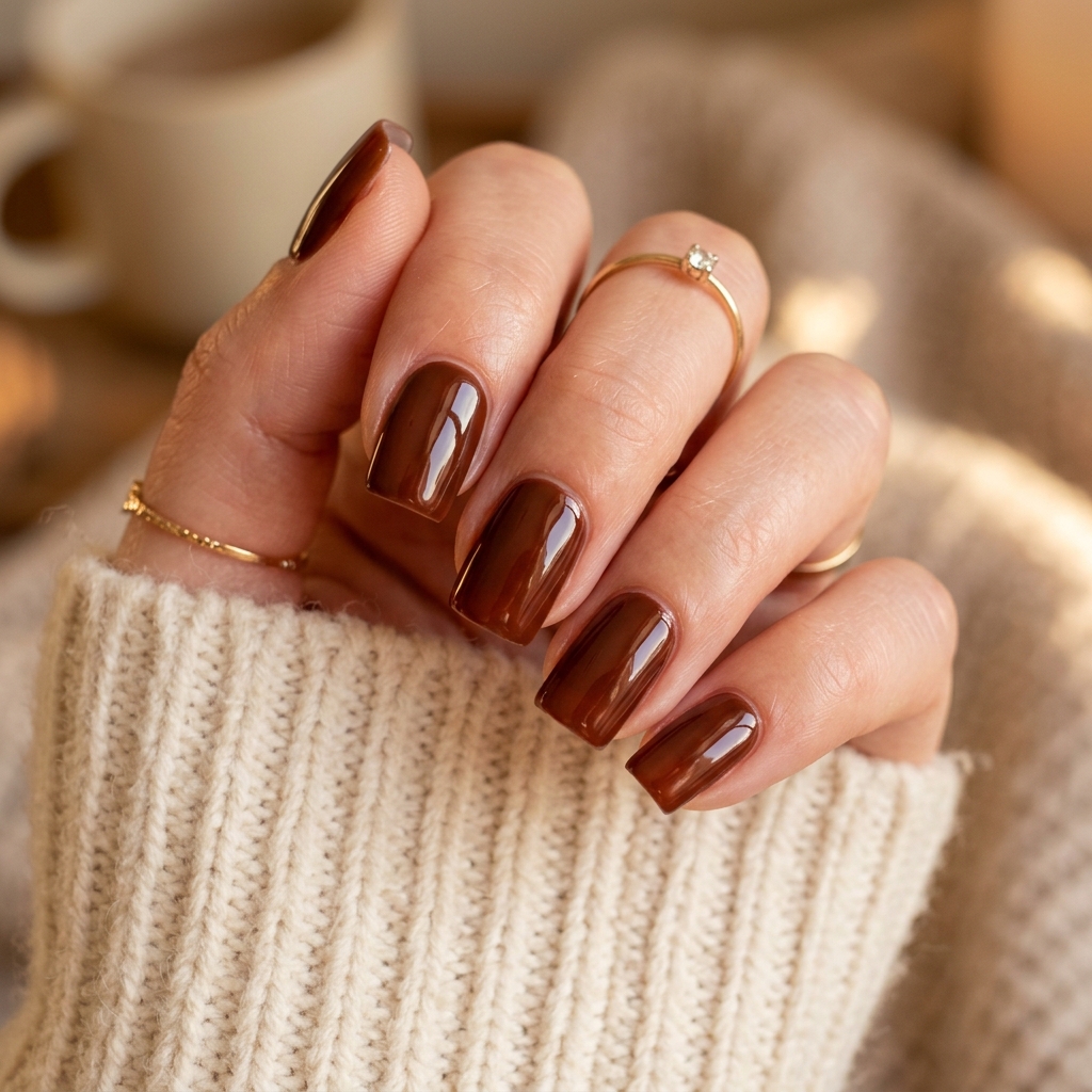 30 Brown Summer Nails Ideas You'll Want to Save 7 Chestnut Brown Summer Nails Idea