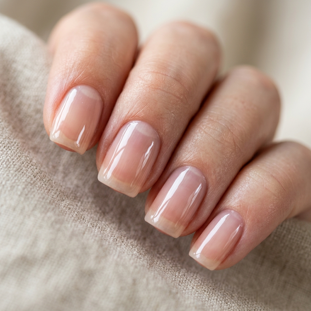 Glossy Clear Simple Summer Nails