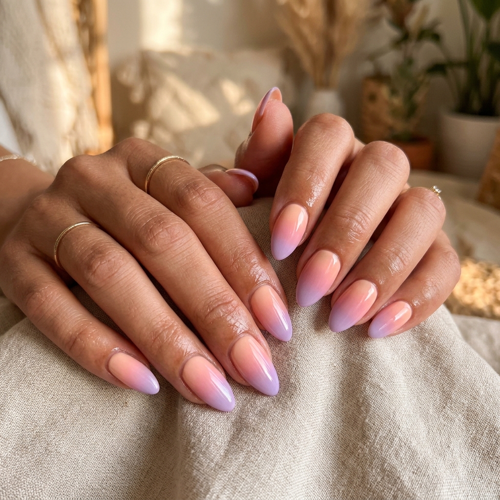 30 Pastel Nails Ideas 22 Gradient Pastel Sunset Idea