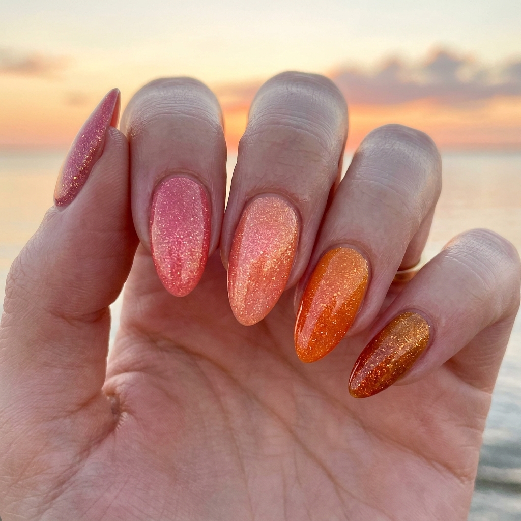 30 Pink and Orange Nails Ideas 14 Gradient Sunset Nail Ideas