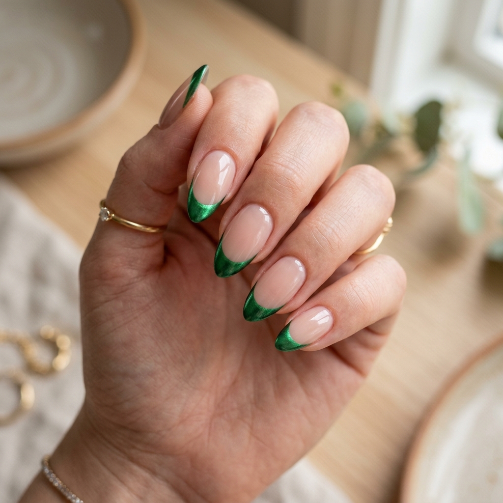 Green Metallic Tips Idea