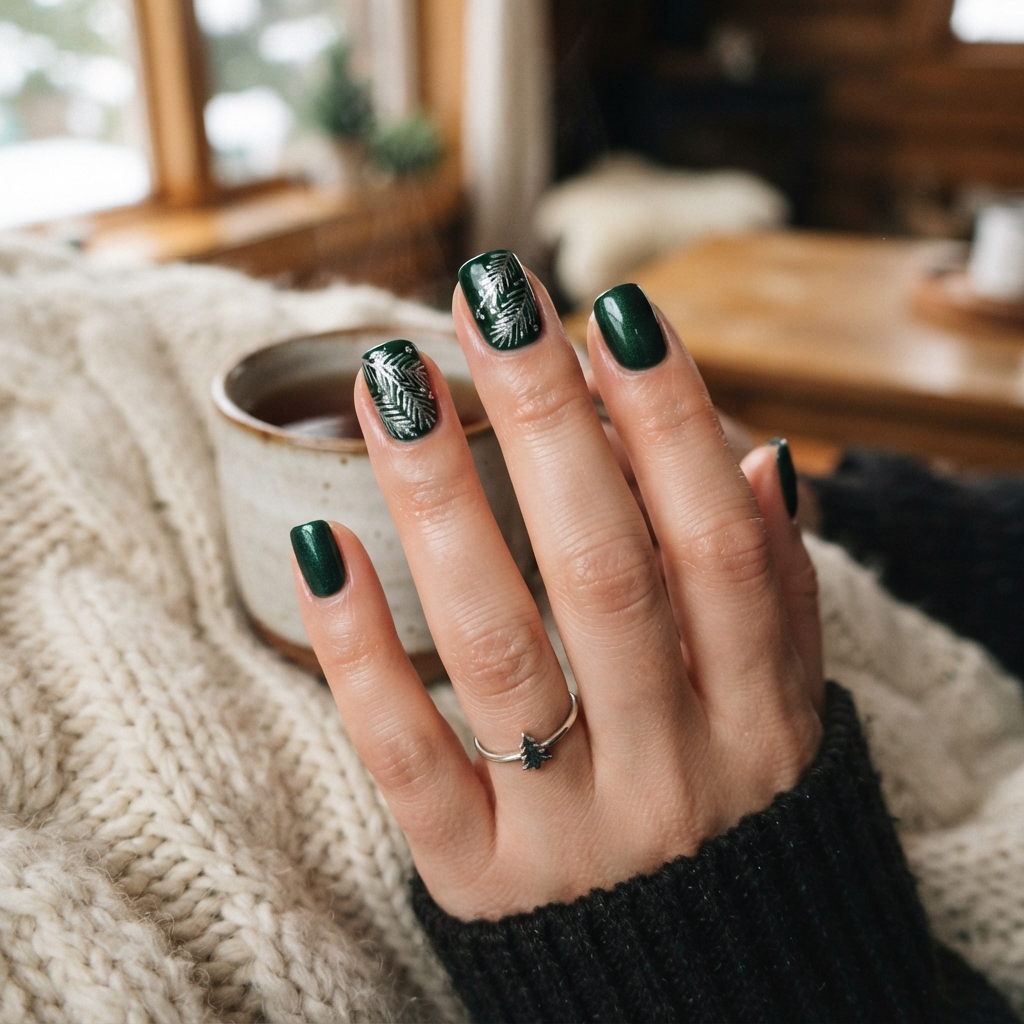 30 Winter Wonderland Nails Ideas You'll Want to Save 30 Pine and Silver Nail Ideas