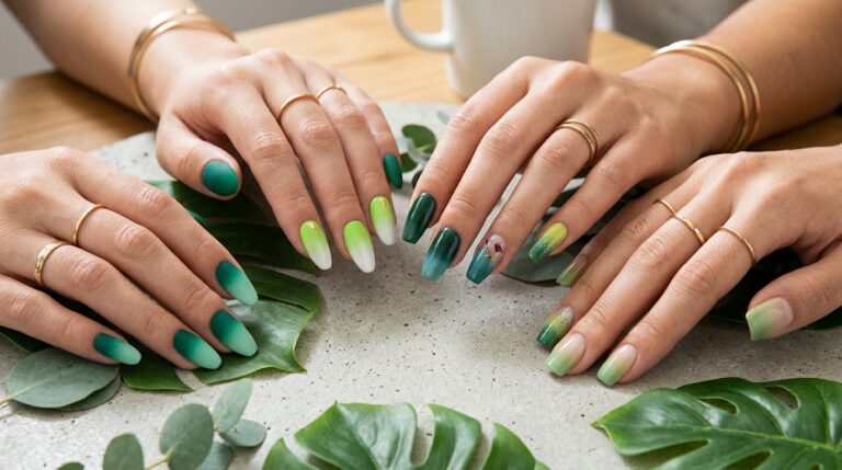 Green Ombre Nails