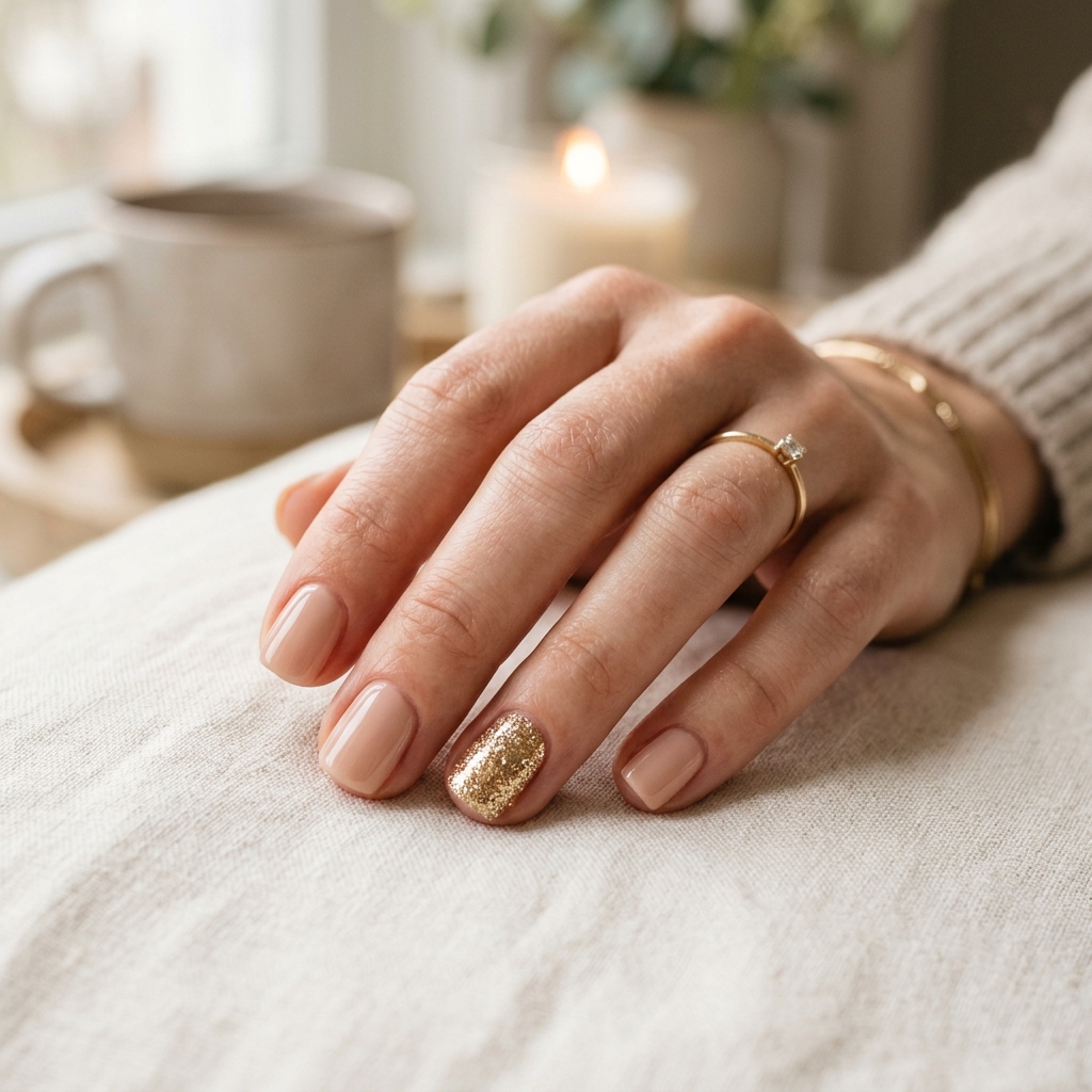 30 Short Natural Nails Ideas to Inspire Your Next Manicure 6 Single Accent Nail Idea
