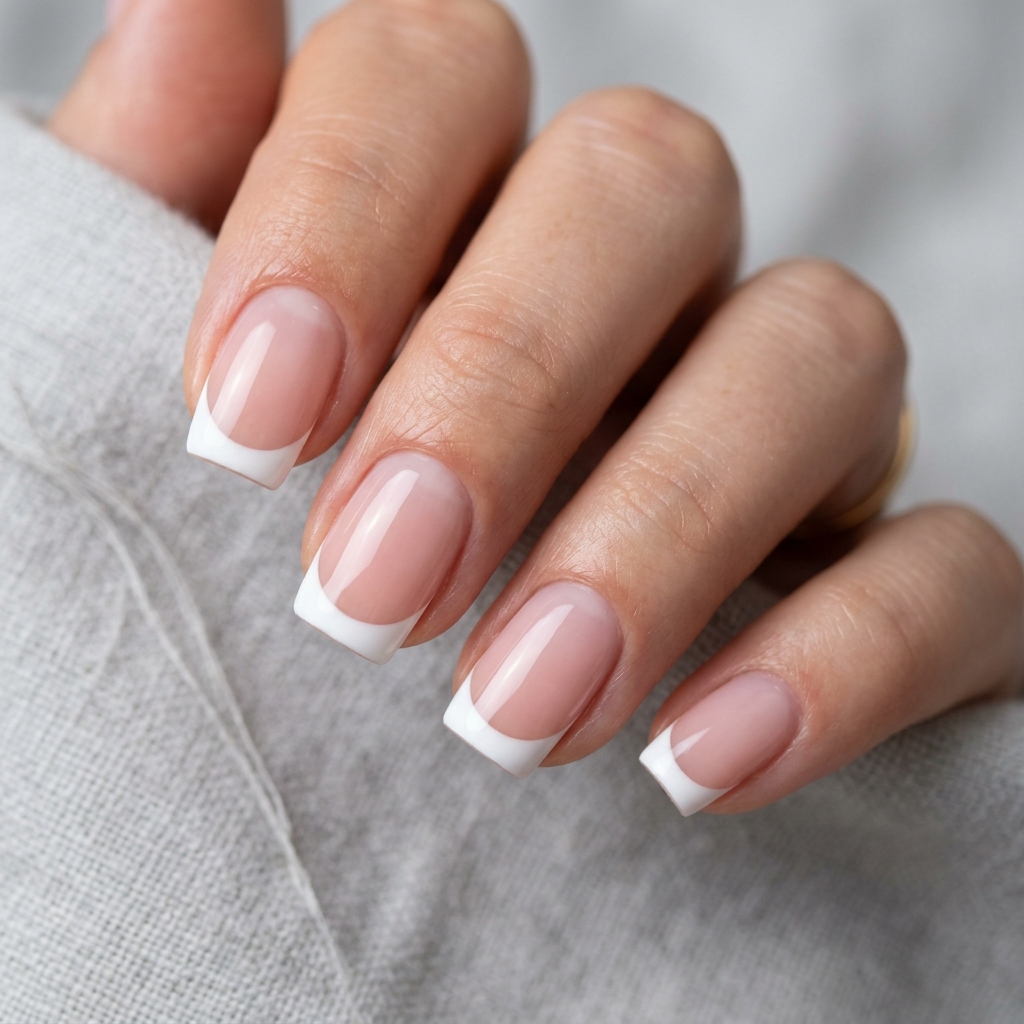 Classic White French Tip Nails Idea