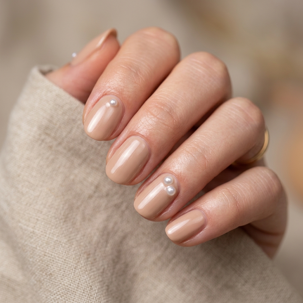 30 Pearl Nails Ideas to Inspire Your Next Manicure 25 Nude Pearl Nail Ideas