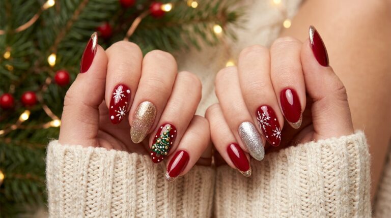 red christmas nails