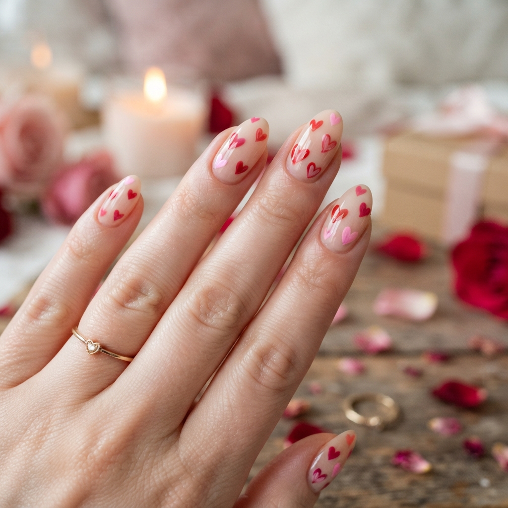 30 Simple Nail Art Ideas to Spark Your Creativity 18 Heart Shape Simple Nail Art Ideas