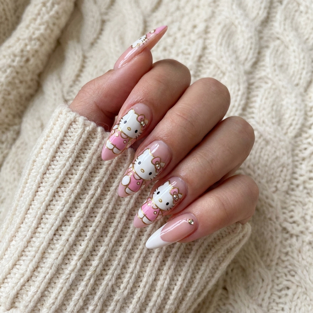 30 Hello Kitty Nails Ideas for Adorable Nail Designs 10 Long Hello Kitty Nails Ideas