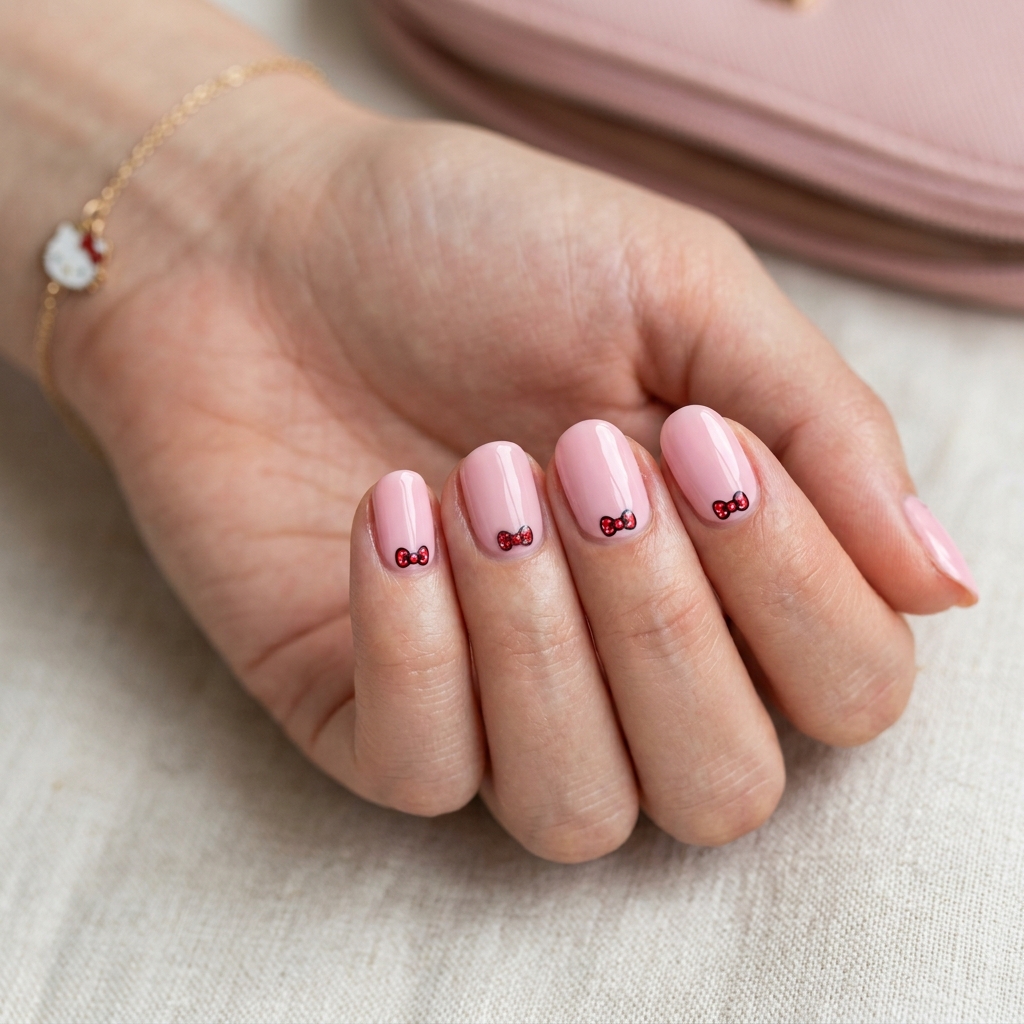 30 Hello Kitty Nails Ideas to Spark Your Next Manicure 22 Hello Kitty Nails For Short Nails Idea