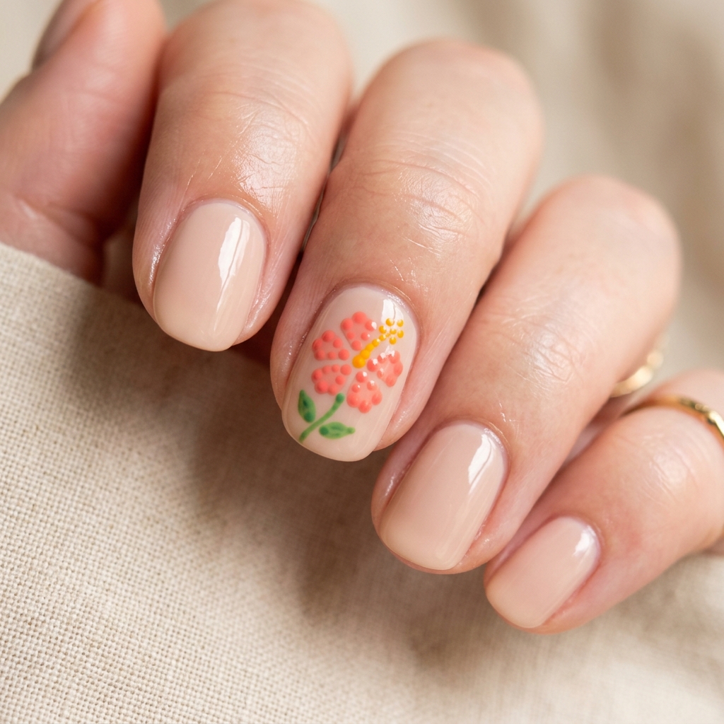 Hibiscus Flower Nail Design Ideas for Beginners