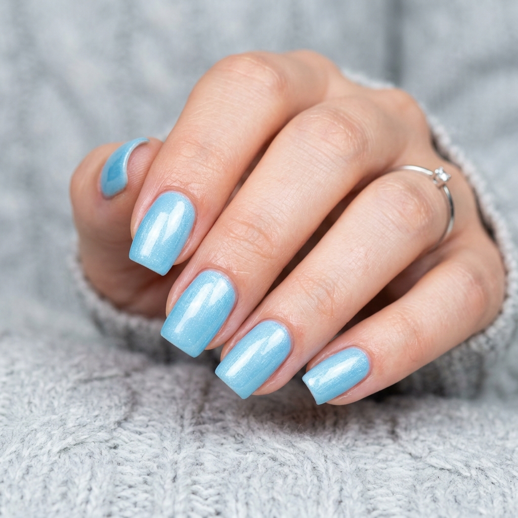 January Nails Ideas: 30 Fresh and Frosty Ways to Start the Year 2 Icy Blue January Nails Idea