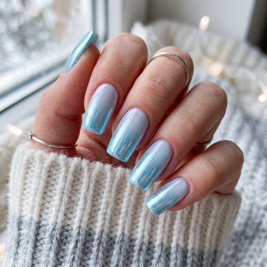30 Chrome Ombre Nails Ideas for a Shine That Never Quits 30 Icy Blue Chrome Fade Ideas