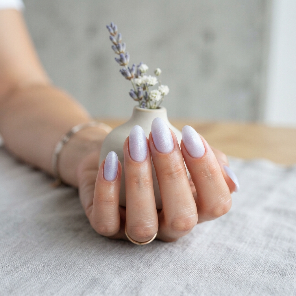 Lavender Icy Nails Idea