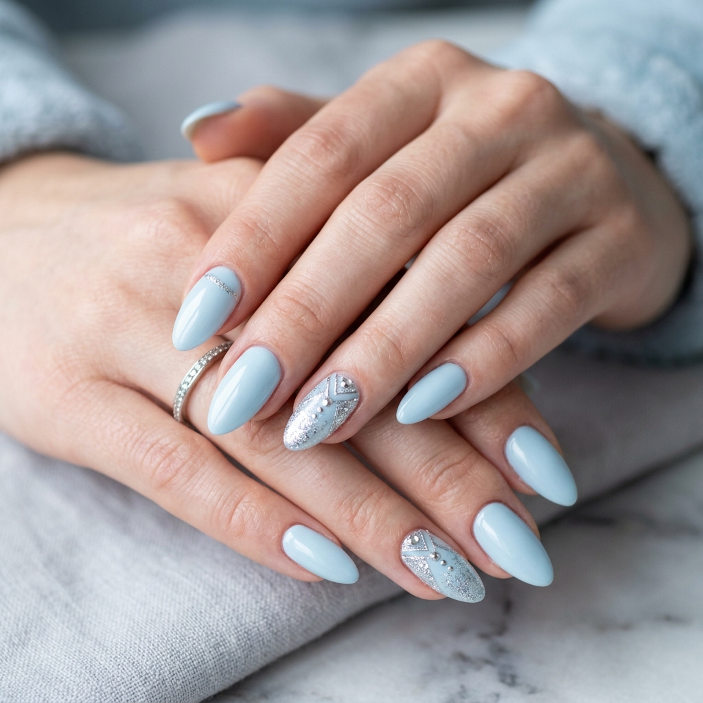 30 Pastel Nails Ideas 30 Icy Pastel Blue Idea