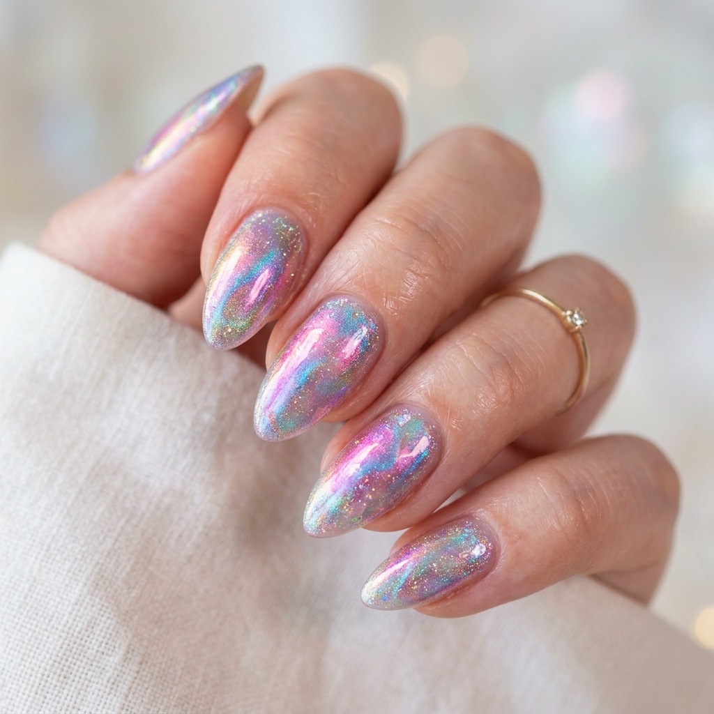 Iridescent Bubble Nail Ideas