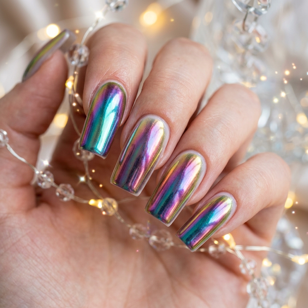 30 Chrome Ombre Nails Ideas for a Shine That Never Quits 17 Iridescent Chrome Blend Ideas