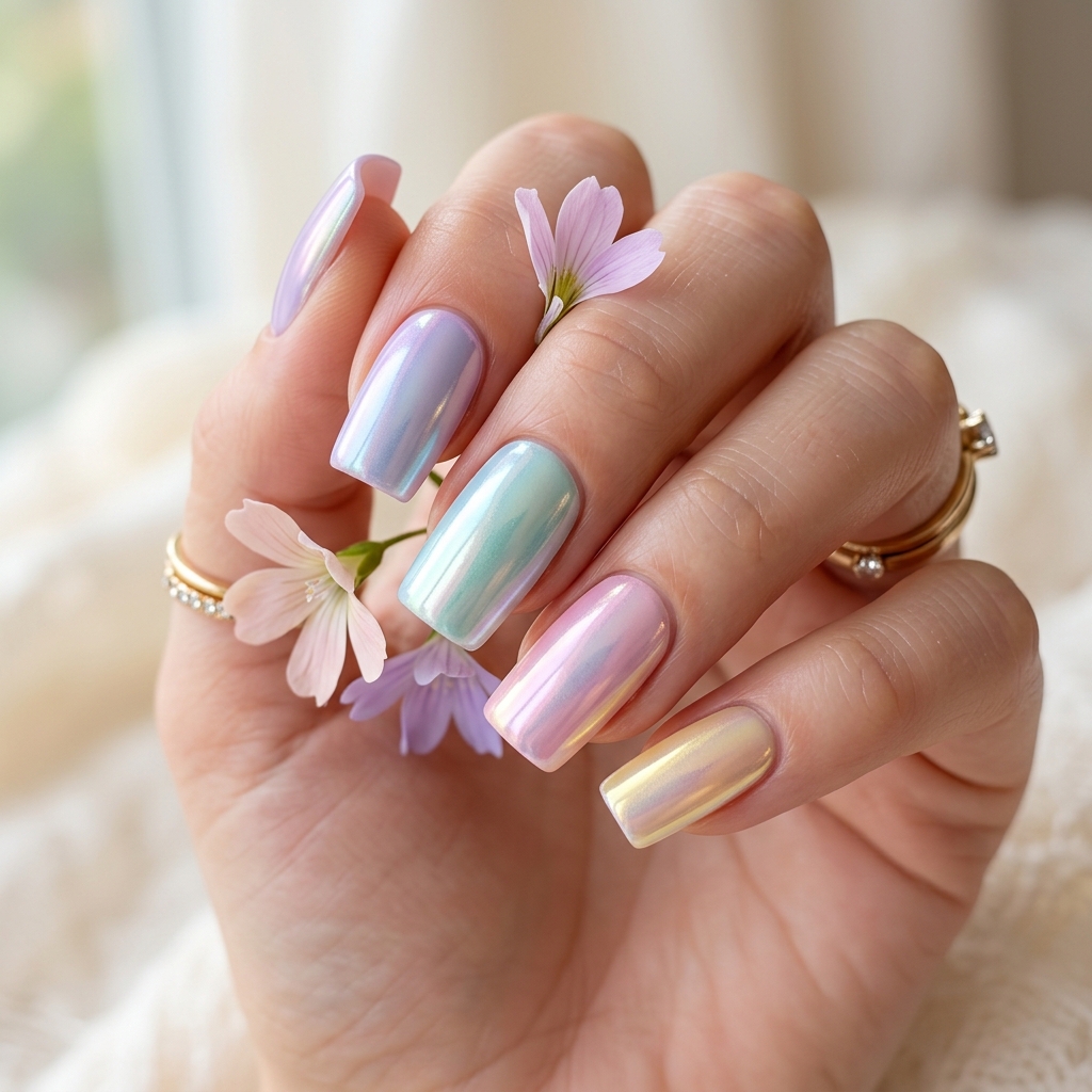 30 Chrome Summer Nails Ideas You'll Want to Try Now 23 Iridescent Chrome Summer Nails Ideas